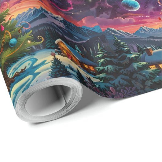 Grappig Sneeuwman Kerstkunstwerk Cadeaupapier (Rol Hoek)