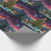 Grappig Sneeuwman Kerstkunstwerk Cadeaupapier (Hoek)