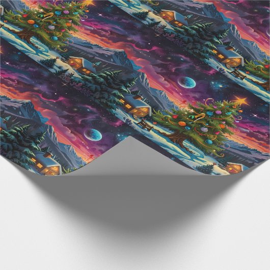 Grappig Sneeuwman Kerstkunstwerk Cadeaupapier (Hoek)