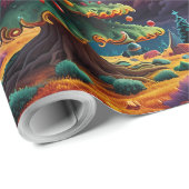 Grappig Sneeuwman Kerstkunstwerk Cadeaupapier (Rol Hoek)