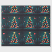 Grappig Sneeuwman Kerstkunstwerk Cadeaupapier (Vlak)