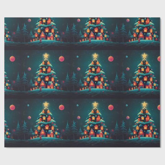 Grappig Sneeuwman Kerstkunstwerk Cadeaupapier (Vlak)