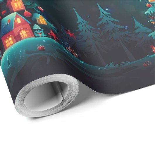 Grappig Sneeuwman Kerstkunstwerk Cadeaupapier (Rol Hoek)