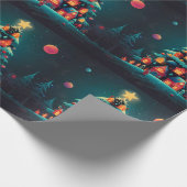 Grappig Sneeuwman Kerstkunstwerk Cadeaupapier (Hoek)