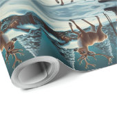 Grappig Sneeuwman Kerstkunstwerk Cadeaupapier (Rol Hoek)