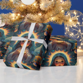 Grappig Sneeuwman Kerstkunstwerk Cadeaupapier