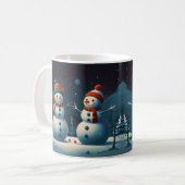 Grappig Sneeuwman Kerstkunstwerk Koffiemok (Voorkant links)
