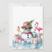 Grappig Sneeuwman Pool Party Kerstmis in juli Kaart (Achterkant)