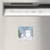 Grappig Sneeuwmannen Scene Magneet (Insitu (Vaatwasser))