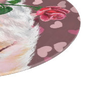 Grappig Snijplank Gentleman Pig met Roos (Hoek)