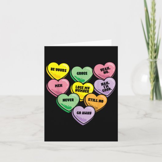 Grappig Snoep Hart Anti Valentijnsdag Sarcastisch  Kaart (Voorkant)