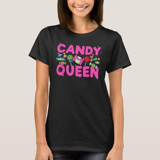Grappig Snoep Queen voor Vrouwen Meisjes Kinder Lo T-shirt (Voorkant)