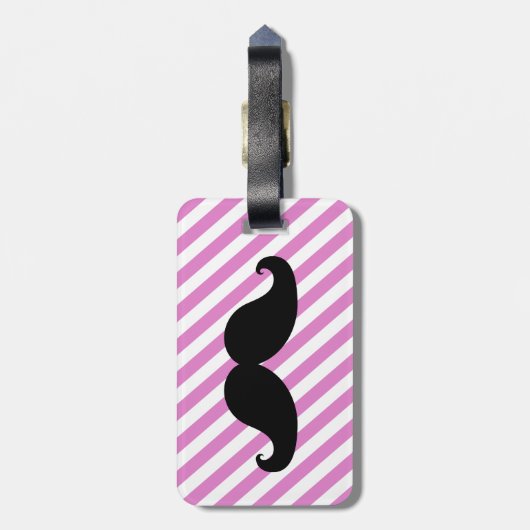 GRAPPIG SNOR BAGAGELABEL | ROZE STREPEN (Achterkant verticaal)