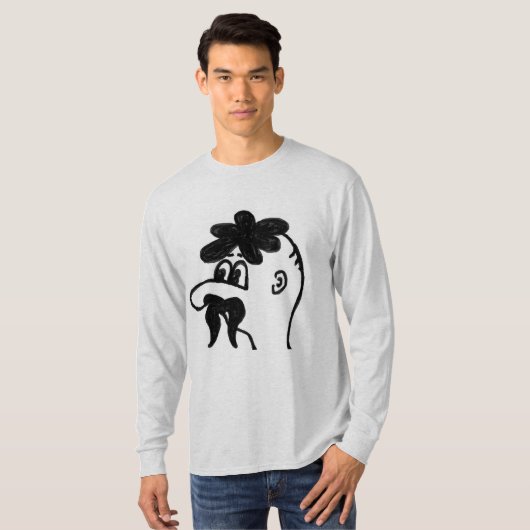 Grappig snor Man T-shirt (Voorkant volledig)