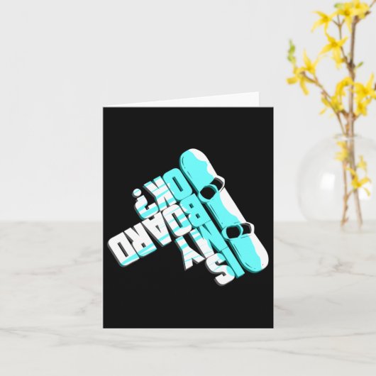 Grappig Snowboarden cadeau voor Winter Feestdagen  Kaart (Gele Bloem)