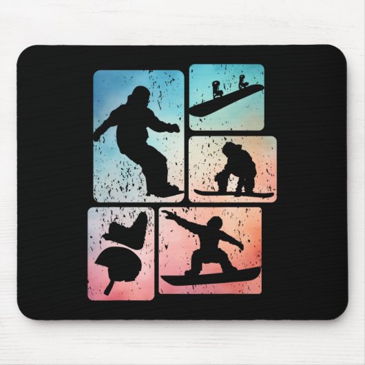 Grappig Snowboarden liefhebber Snowboarder Winters Muismat (Voorkant)