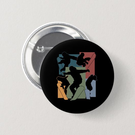 Grappig Snowboarden liefhebber Snowboarder Winters Ronde Button 5,7 Cm (Voorkant /achterkant)