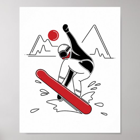 Grappig Snowboarden - Snow Boarder Lovers Gift Poster (Voorkant)