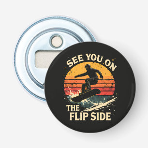 Grappig Snowboarden - Zie Je Aan De Andere Kant  Button Flesopener