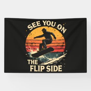 Grappig Snowboarden - Zie Je Aan De Andere Kant Spandoek