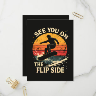 Grappig Snowboarden - Zie Je Aan De Andere Kant Uitnodiging Briefkaart