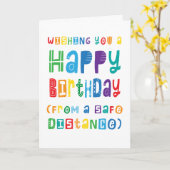 Grappig Social Distancing Verjaardag Veilige Afsta Kaart (Gele Bloem)