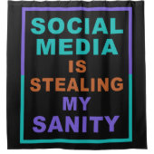 Grappig "Social Media" douchegordijn (Voorkant)