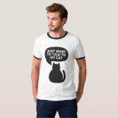 Grappig Sociale Angst Kat T-shirt | Sarcastische K (Voorkant volledig)