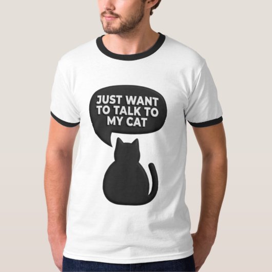 Grappig Sociale Angst Kat T-shirt | Sarcastische K (Voorkant)