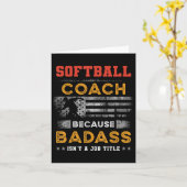 Grappig Softbal Coach Cadeau Voor Mannen, Slecht S Kaart (Gele Bloem)