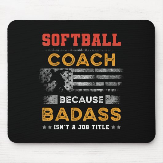 Grappig Softbal Coach Gift voor mannen, Bad Softba Muismat (Voorkant)