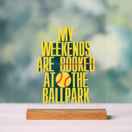 Grappig Softbal Weekend Bij De Ballpark Sporten Acryl Bord