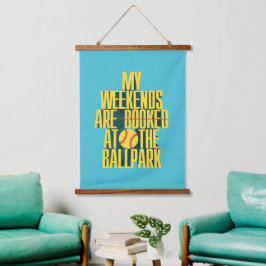 Grappig Softbal Weekend Bij De Ballpark Sporten Hangend Wandkleed