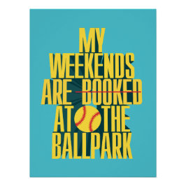 Grappig Softbal Weekend Bij De Ballpark Sporten Perfect Poster