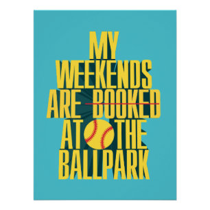 Grappig Softbal Weekend Bij De Ballpark Sporten Perfect Poster
