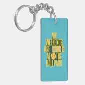 Grappig Softbal Weekend Bij De Ballpark Sporten Sleutelhanger (Voorkant Links)