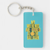 Grappig Softbal Weekend Bij De Ballpark Sporten Sleutelhanger (Voorkant)