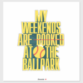 Grappig Softbal Weekend Bij De Ballpark Sporten Sticker