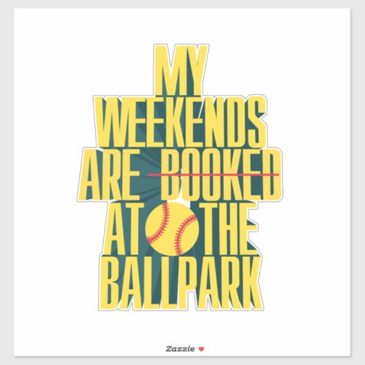 Grappig Softbal Weekend Bij De Ballpark Sporten Sticker (Vel)