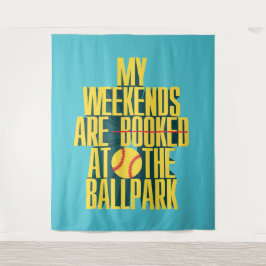 Grappig Softbal Weekend Bij De Ballpark Sporten Wandkleed