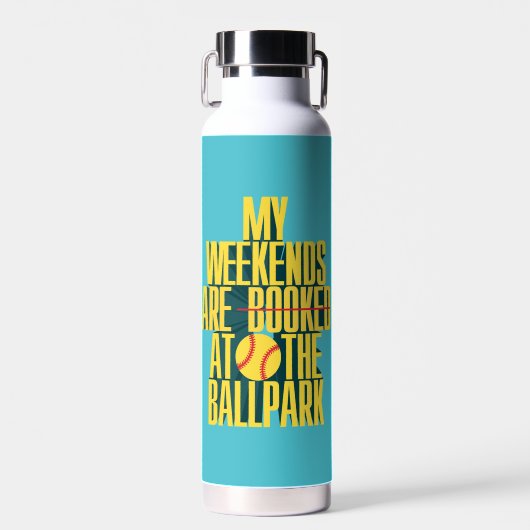 Grappig Softbal Weekend Bij De Ballpark Sporten Waterfles (Voorkant)