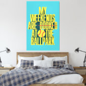 Grappig Softbal Weekend Bij Het Honkbalstadion Canvas Afdruk (Insitu (Slaapkamer))