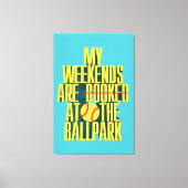 Grappig Softbal Weekend Bij Het Honkbalstadion Canvas Afdruk (Voorkant)