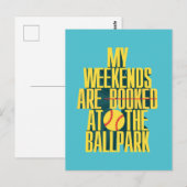 Grappig Softbal Weekend Bij Het Honkbalveld Briefkaart (Voorkant / Achterkant)