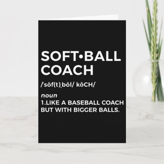 Grappig Softll Coach Cadeau - Softll Coach Kaart (Voorkant)