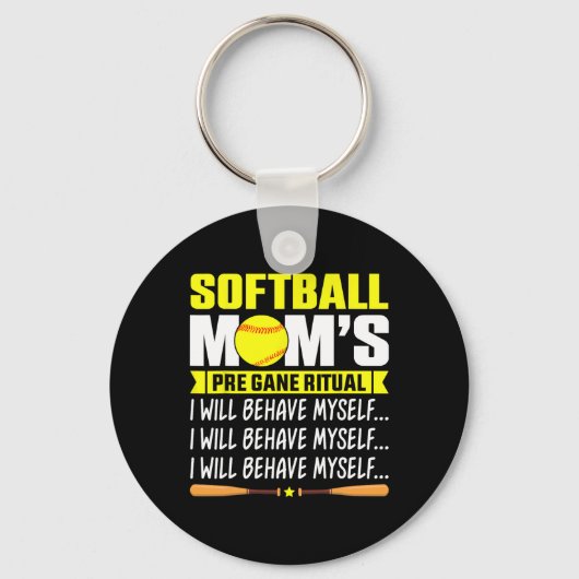 Grappig Softll Moeder Shirt Softll Moeder's Pre Ga Sleutelhanger (Voorkant)