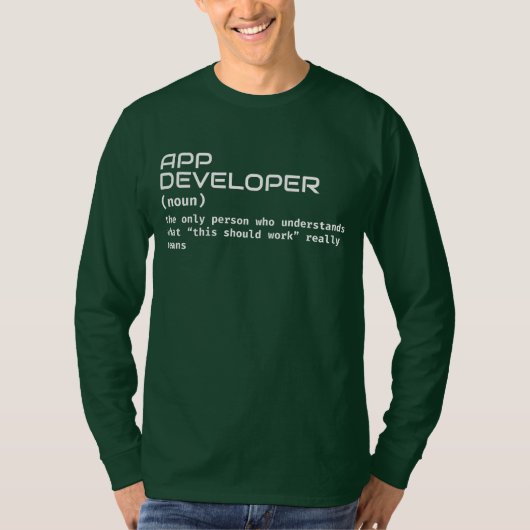 Grappig Software Developer Definition Shirt (Voorkant)