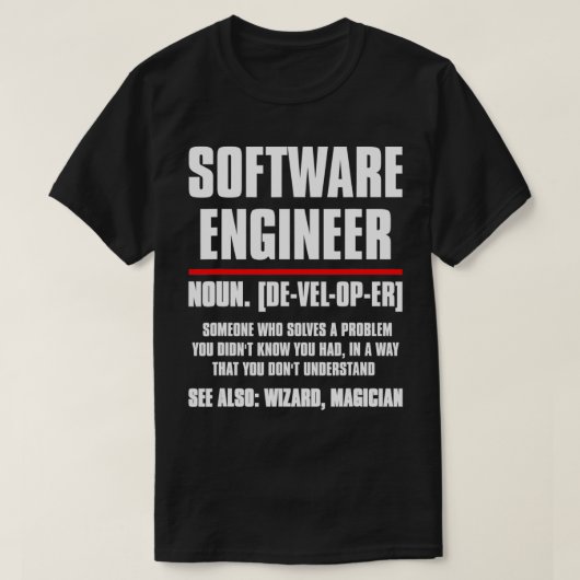 Grappig Software Engineer Definitie Computerprogra T-shirt (Design voorkant)