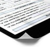 Grappig Sollicitatieformulier Kantoorhumor Grafisc Poster (Hoek)