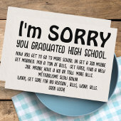 Grappig "Sorry Afstudeerder" Afstuderen Kaart - Sa